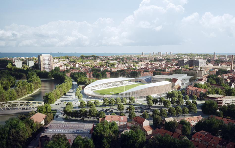 Vue d'ensemble du stade Tribut